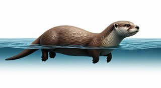 swimming river otter