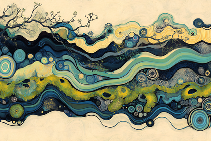 Swirling Abstract Landscape