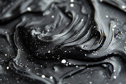 Swirling Black Gloss with White Speckles