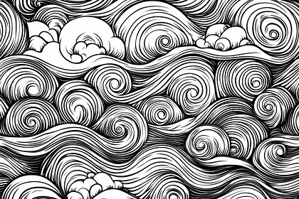 Swirling Cloudscape Illustration