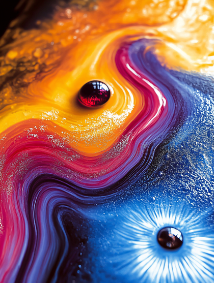 Swirling Colors with Spherical Objects