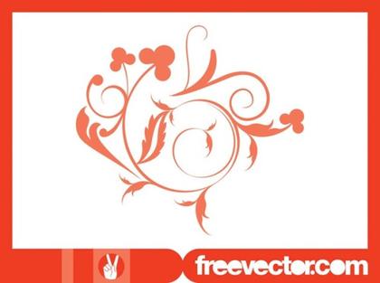 Swirling Floral Design Free Vector