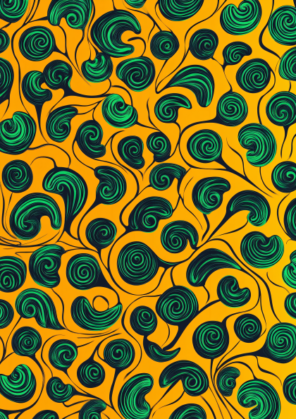 Swirling Green Sprouts Pattern