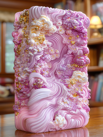 Swirling Pink And Gold Abstract