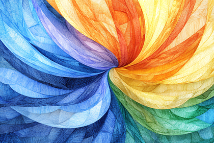 Swirling Rainbow Abstract Lines