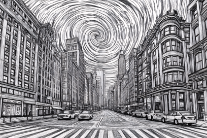 Swirling Sky Cityscape