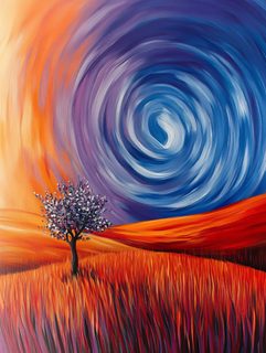 Swirling Sky Landscape