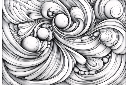 Swirling Spheres Abstract Design