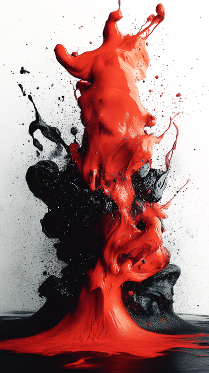 Swirls of Red and Black Paint