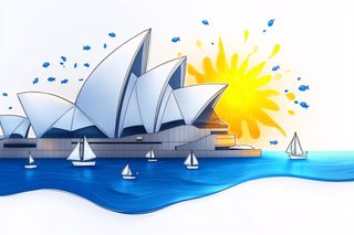 Sydney Opera House and Sailboats