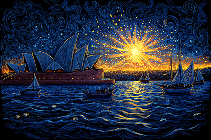 Sydney Opera House Starry Night