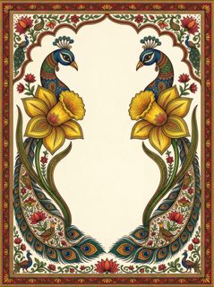 peacock floral frame