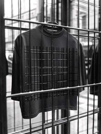 T-Shirt On Rack With Grid Pattern