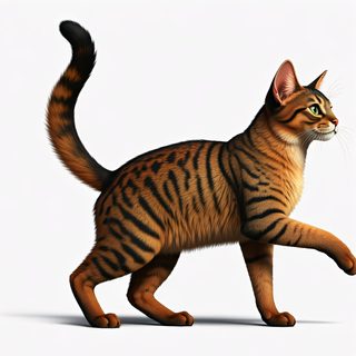 walking tabby cat