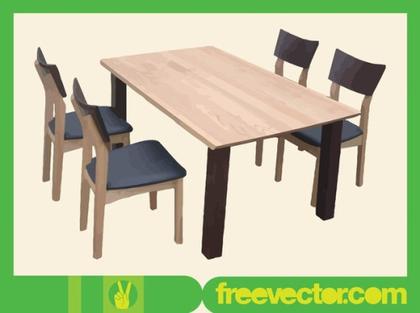 Table and Chairs Free Vector