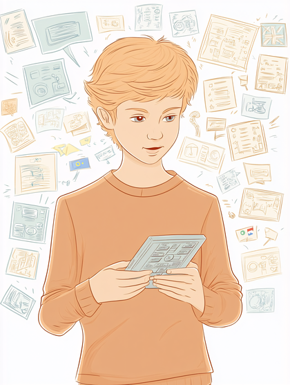 Tablet User Reading