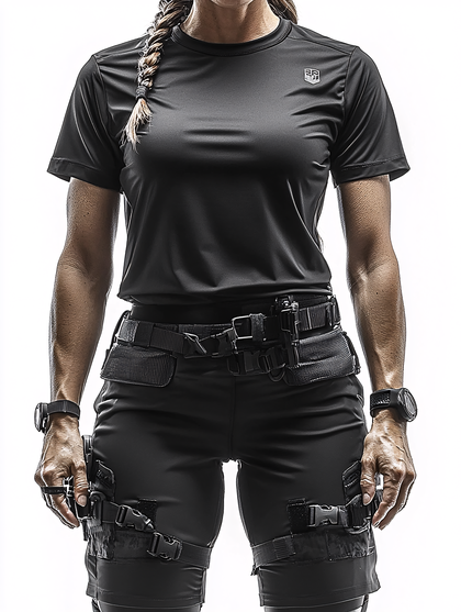Tactical Woman in Black Outfit