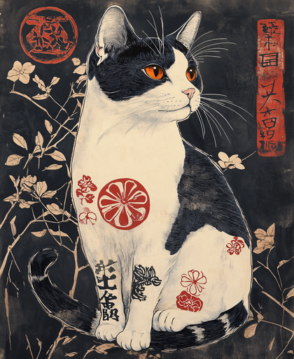 Tattooed Cat Japanese Art