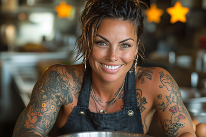 Tattooed Chef Smiling