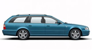 blue station wagon