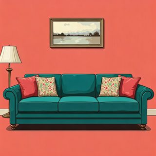 teal sofa room