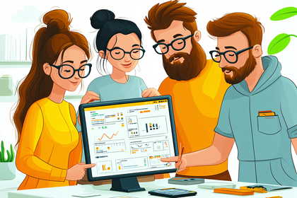 Team Analyzing Data On Computer