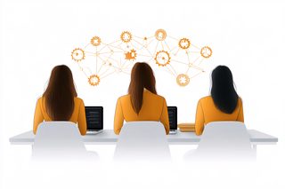 Team Collaboration with Gears Concept