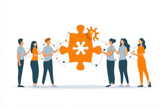 Teamwork Puzzle Connection