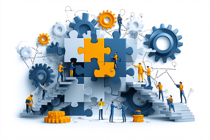 Teamwork Puzzle Gears