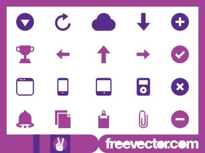 Tech and Web Icons Free Vector