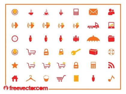 Tech Icon Set Free Vector