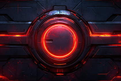 Tech Panel with Glowing Red Center
