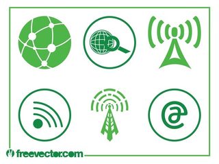 Technology and Internet Icons Free Vector