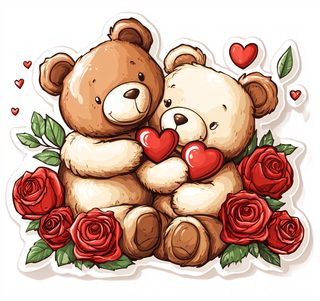 Teddy Bear Couple in Love