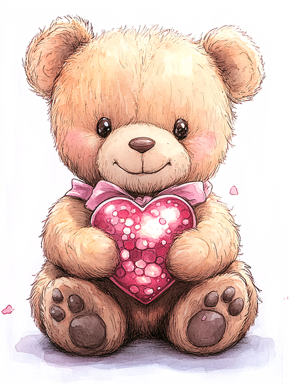 Teddy Bear Holding Heart