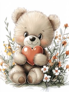 Teddy Bear Holding Heart