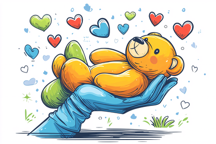 Teddy Bear in Loving Care
