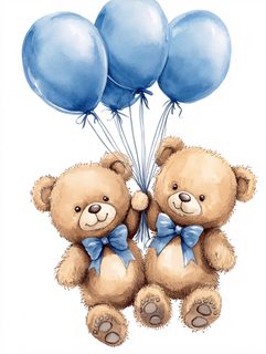 Teddy Bears With Balloons