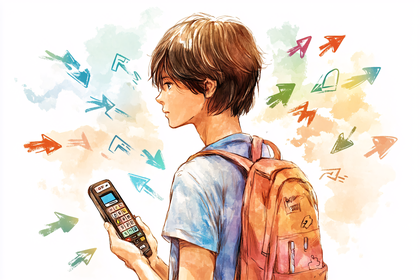 Teenager with Backpack and Arrows