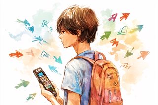 Teenager with Backpack and Arrows