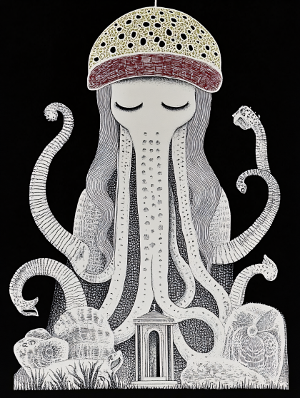 Tentacled Woman with Hat