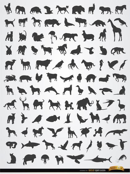 Diverse Array of Silhouette Vector Clip Art Designs