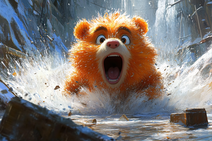 Terrified Bear Splash