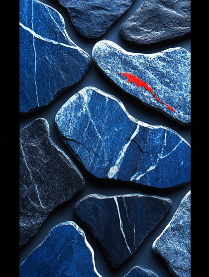 Textured Blue Stone Tiles