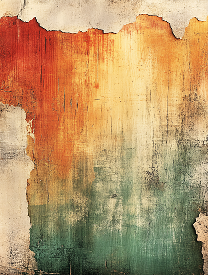 Textured Colorful Wall with Peeling Paint