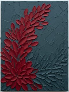 crimson floral impasto