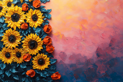 Textured Floral Composition