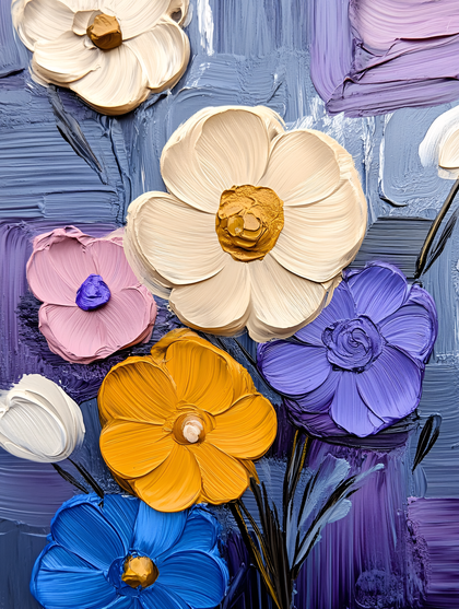 Textured Floral Impasto Painting