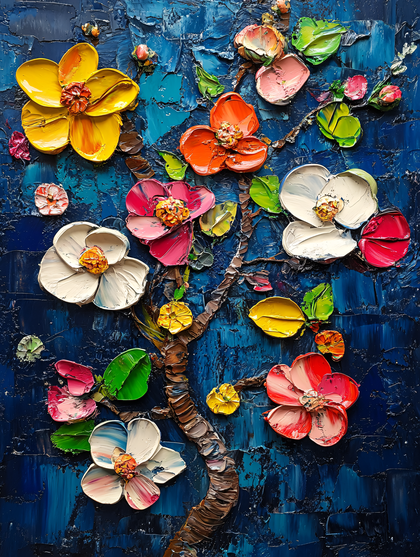 Textured Floral Painting