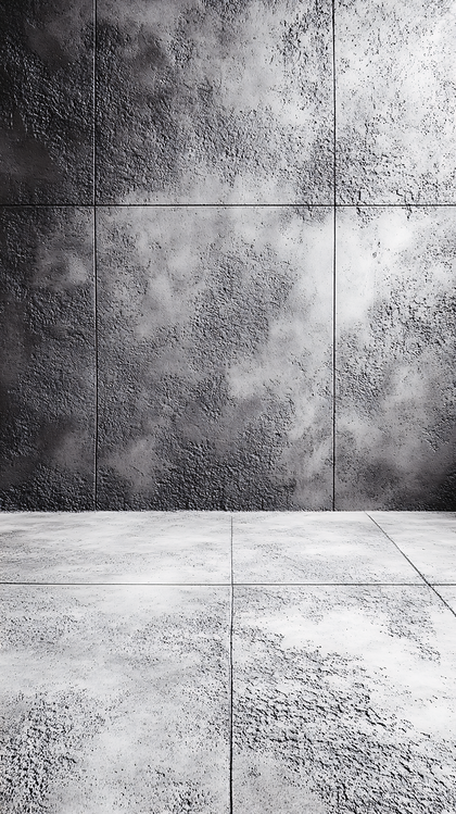 Textured Gray Concrete Wall and Floor